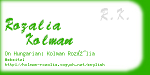 rozalia kolman business card